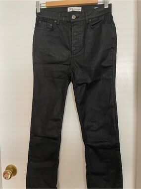 Zara Black Coated Jeans